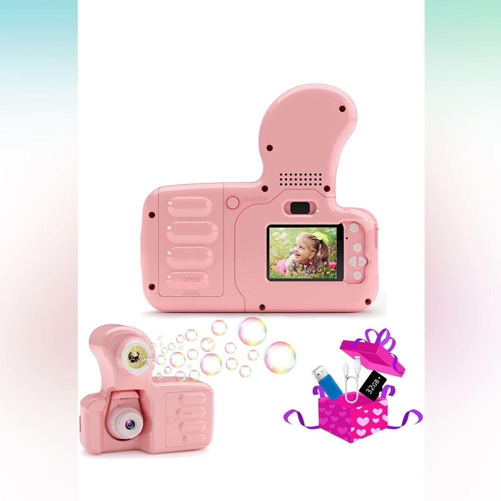 Brand new super cute kid camera bubble machine